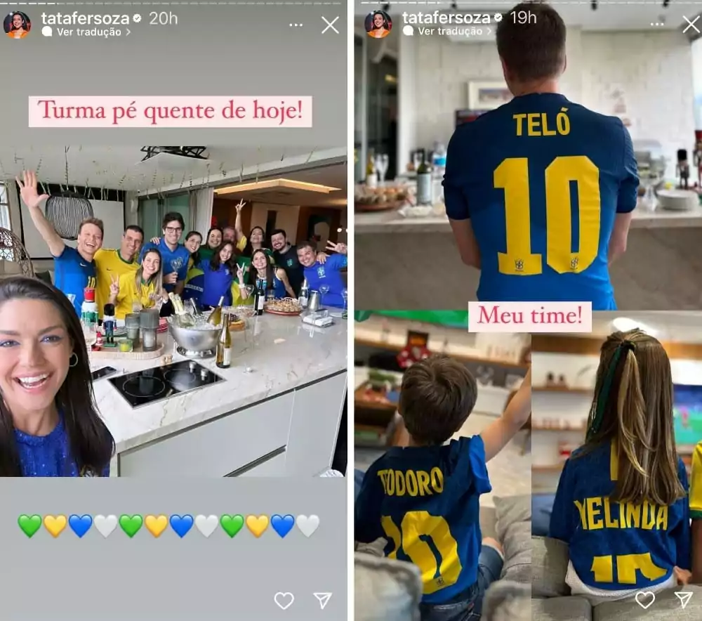 A família de Thais Fersoza e Michel Teló na torcida pelo Brasil