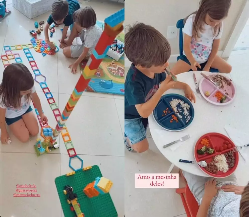 Thaís Fersoza mostra a brincadeira dos filhos na nova mansão da família