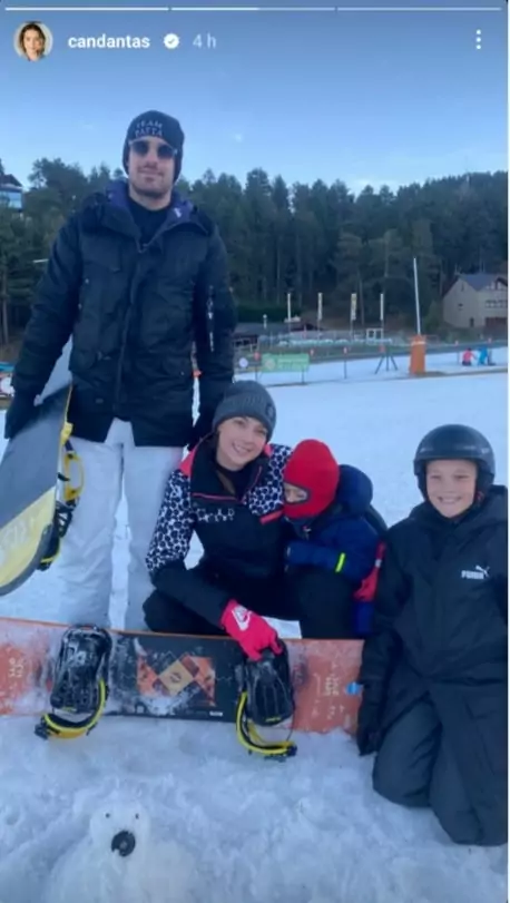 Filho de Neymar surge com a família esquiando na neve e encanta
