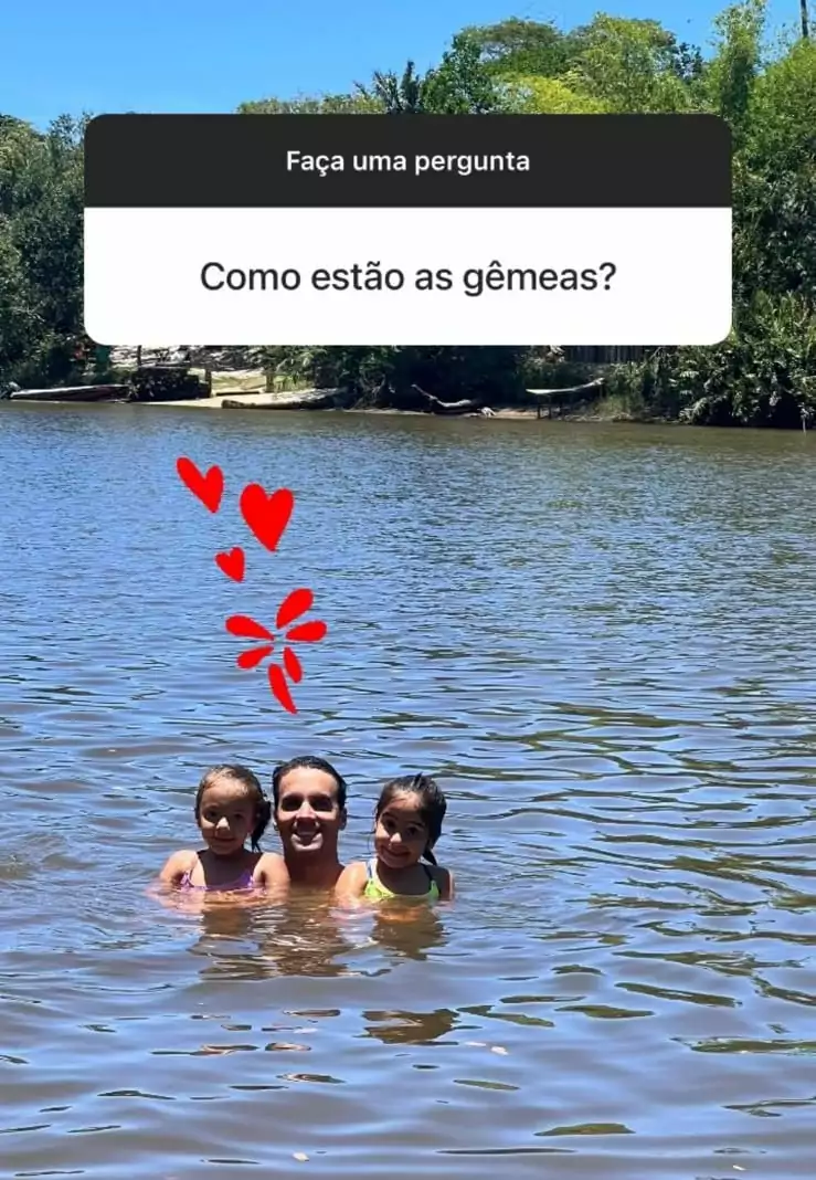 Daniel Cady com suas filhas gêmeas com Ivete Sangalo