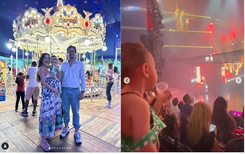 Thaila Ayala e Renato Góes surgem com o seu filho no circo pela 1ª vez e surpreendem 