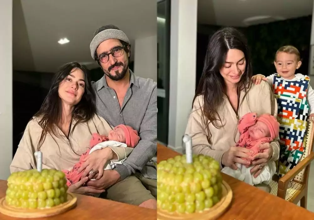 Thaila Ayala e Renato Goés comemoraram um mês de sua filha
