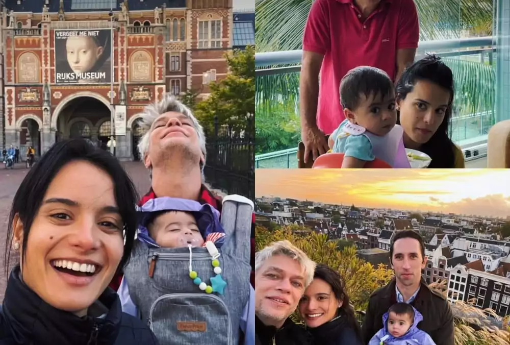 Fábio Assunção lembra viagem com sua bebê e a esposa