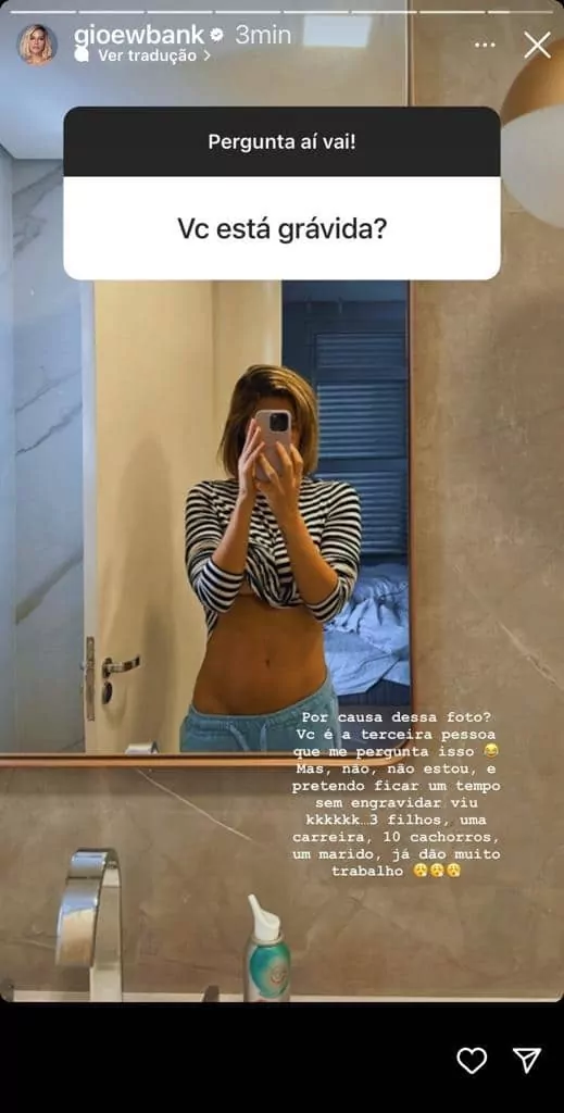 Após foto, Giovanna Ewbank revela se está grávida