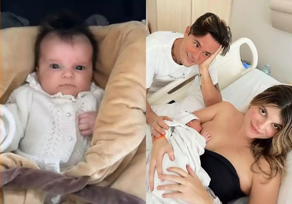 A bebê de Paulinho Vilhena de um mês
