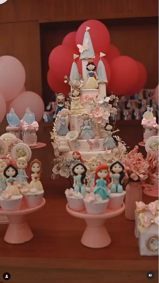 O tema da festa da Eva, filha de Nathalia Dill, foi inspirado nas princesas da Disney