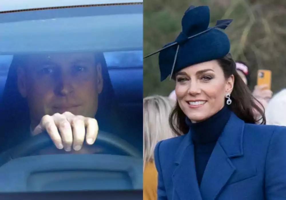 Kate Middleton em última aparição e o príncipe William indo visitá-la