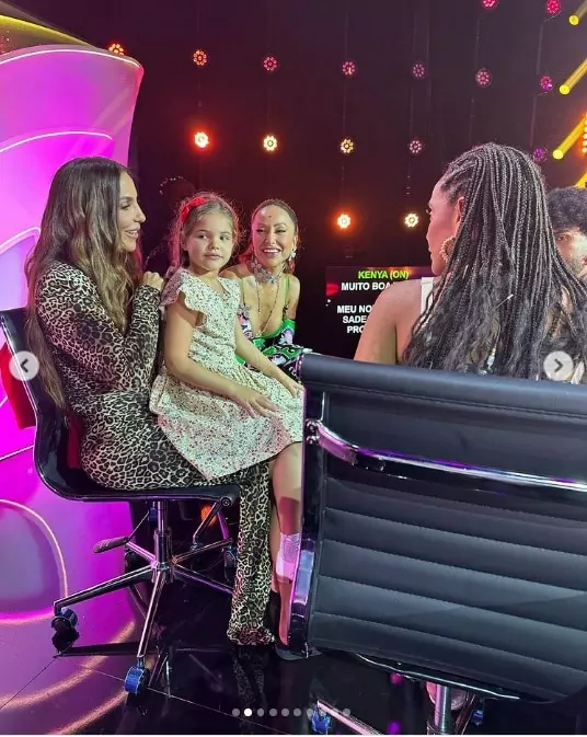 Filha de José Loreto surge com Ivete Sangalo, Sabrina Sato e Thais Araújo nos bastidores da TV e impressiona