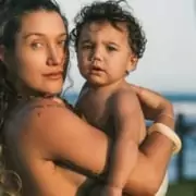 Gabriela Pugliesi com o primeiro filho