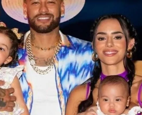 Neymar Jr e Bruna Biancardi celebraram os quatro meses de Mavie