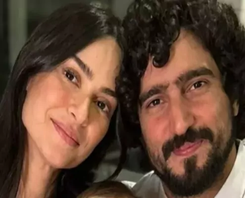 Renato Góes e Thaila Ayala celebra o aniversário da babá de seu filho e surpreende