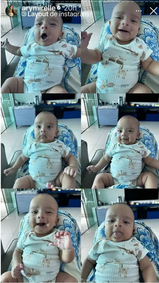 O pequeno Jorge, bebê de Ary e João Gomes, está com dois meses