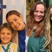 Carol Dantas mostrou o filho ao lado da avó e tia paternos