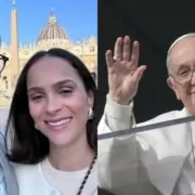 Juliano Cazarré mostrou seu bebê conhecendo o Papa Francisco