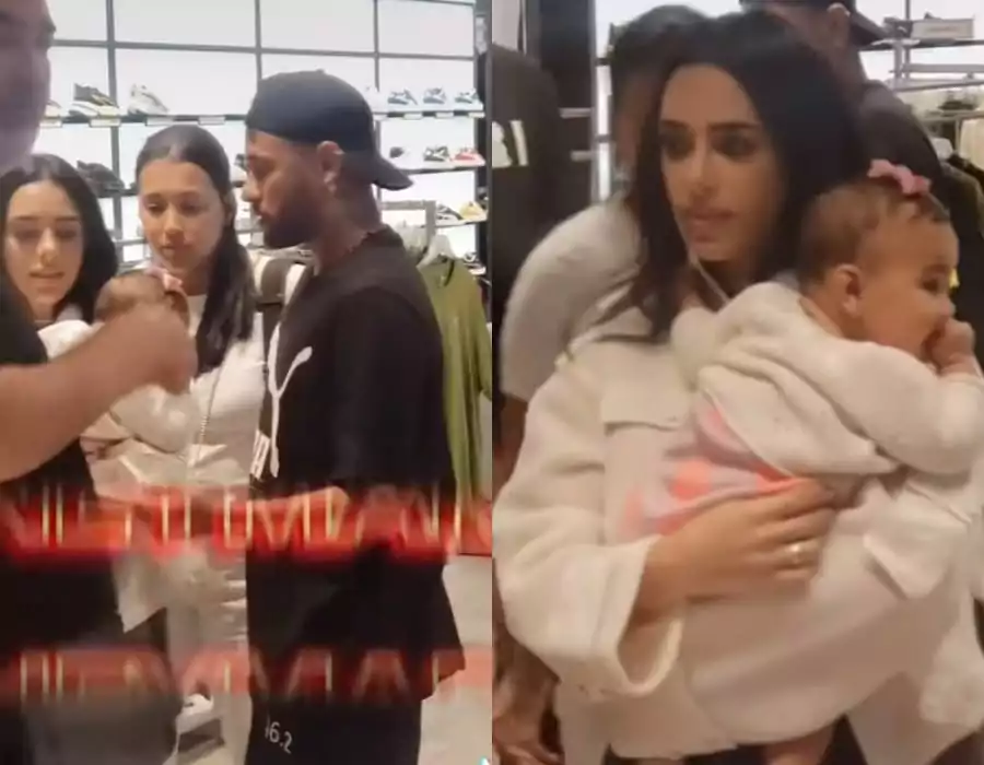 Neymar Jr com Mavie, Bruna Biancardi e a babá na Arábia Saudita