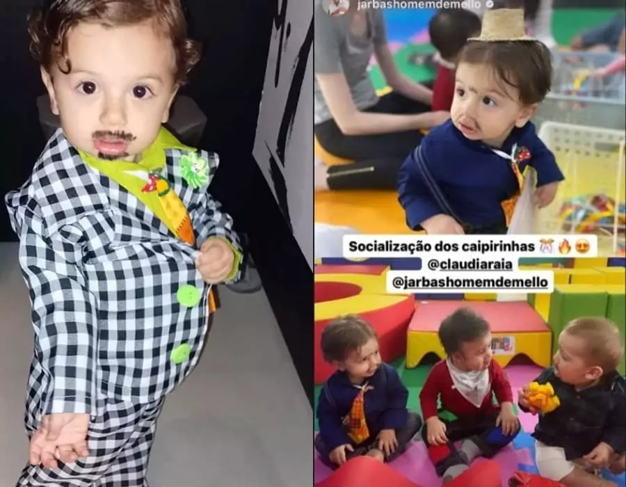 O bebê de Claudia Raia na sua primeira festa junina