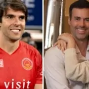 Filho mais velho de Kaká comemora aniversário com o padrasto