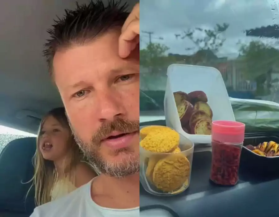 Filha de Fernanda Lima e Rodrigo Hilbert com seus lanches saudáveis