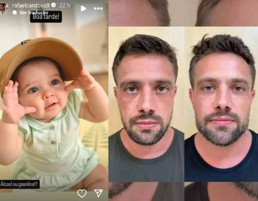 Rafael Cardoso mostrou sua filha e mudança na face