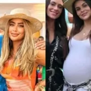 Rafaella Santos posou com a bebê de seu irmão