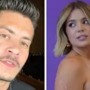 Arthur Aguiar mostra o bebê na festa de Viih Tube