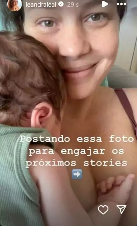 Leandra Leal mostra seu filho