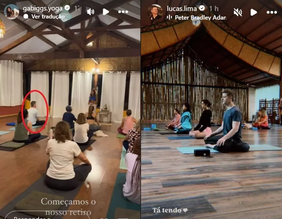 Lucas Lima durante o seu retiro de yoga