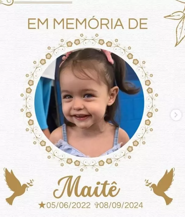 Influenciador Matheuszinho exibiu esta imagem de sua filha que partiu