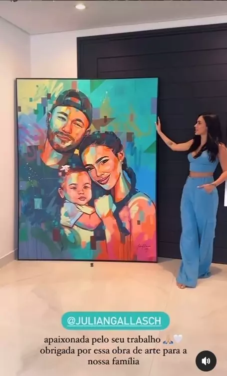 Quadro da família de Neymar com Bruna Biancardi