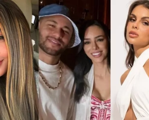 Rafaella Santos exibiu os três filhos de Neymar