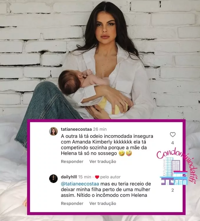 Amanda Kimberlly curtiu um comentário sobre Bruna Biancardi e sua filha