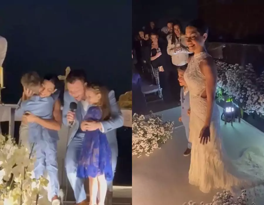 Thaís Fersoza e Michel Teló na luxuosa renovação de bodas