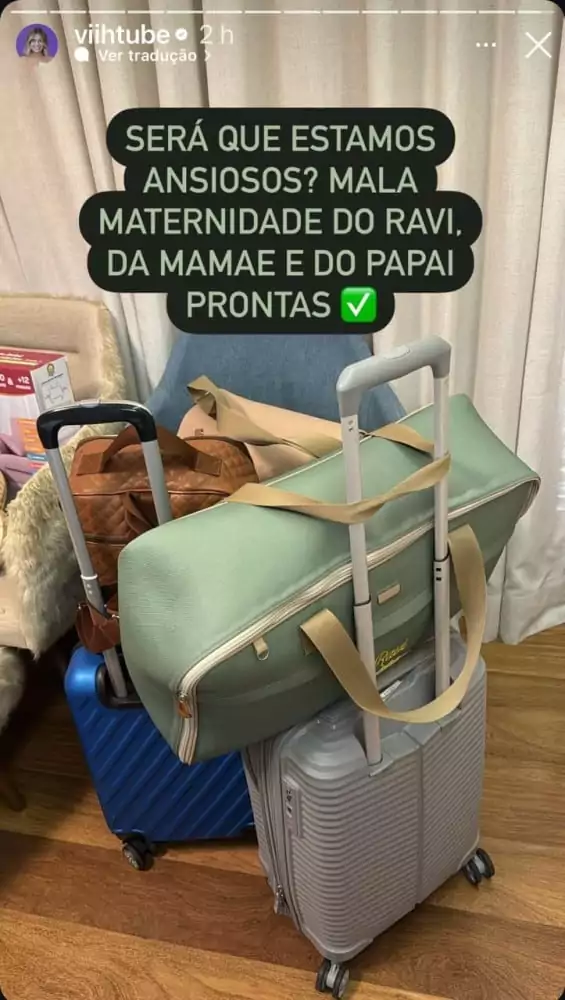 As malas de maternidade prontas que Viih Tube mostrou