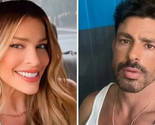 Filha de Cauã Reymond surge em viagem com Grazi e atriz responde boatos