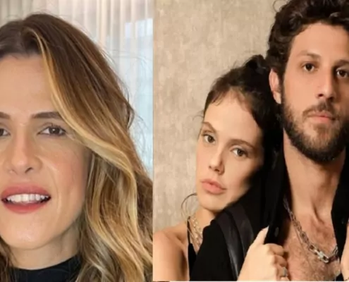 Ingrid Guimarães surge com a bebê recém-nascida de Chay Suede e Laura Neiva e encanta