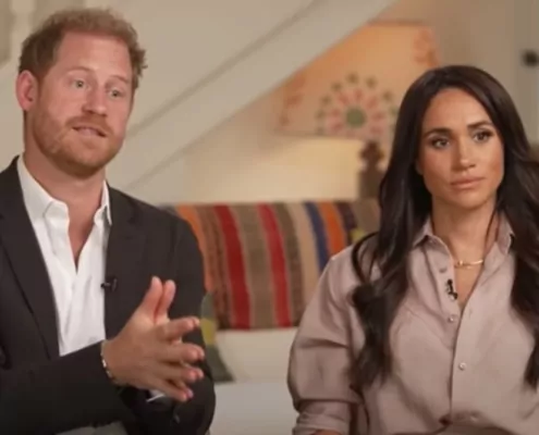 Meghan Markle apareceu sem o príncipe Harry em uma festa