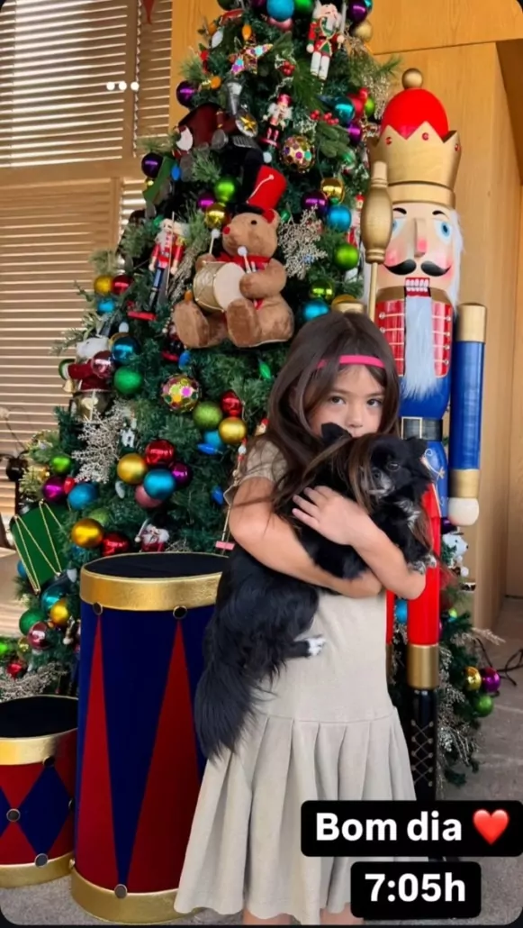 Sabrina Sato exibindo sua filha com decoração de natal encantadora