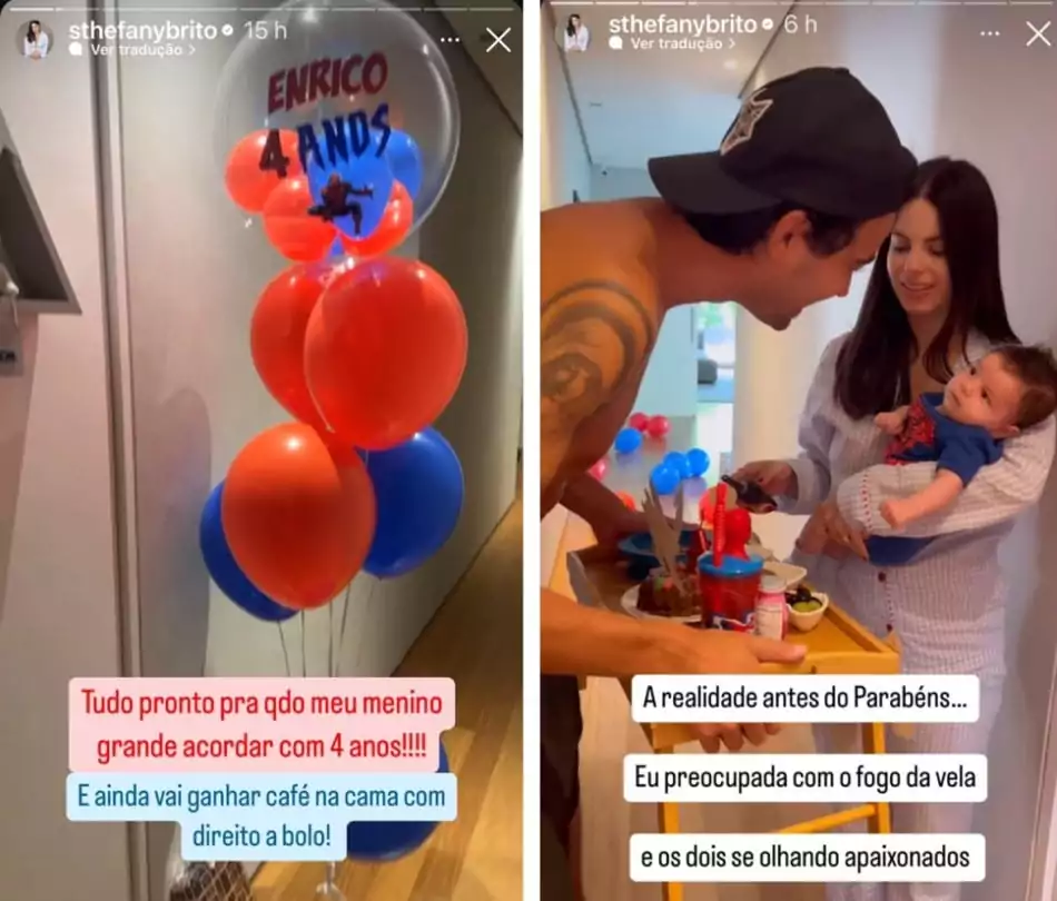 Os detalhes do café da manhã especial que Sthefany Brito preparou para o filho