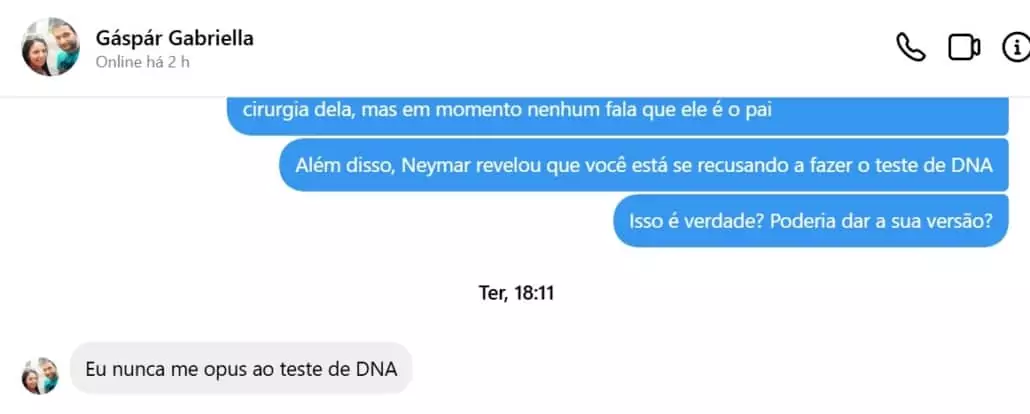 Gabriella Gaspar respondeu a revelação de Neymar Jr