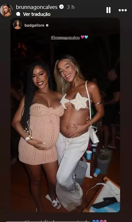 Grávidas, esposa de Ludmilla e namorada de MC Daniel posam juntas em festa na praia