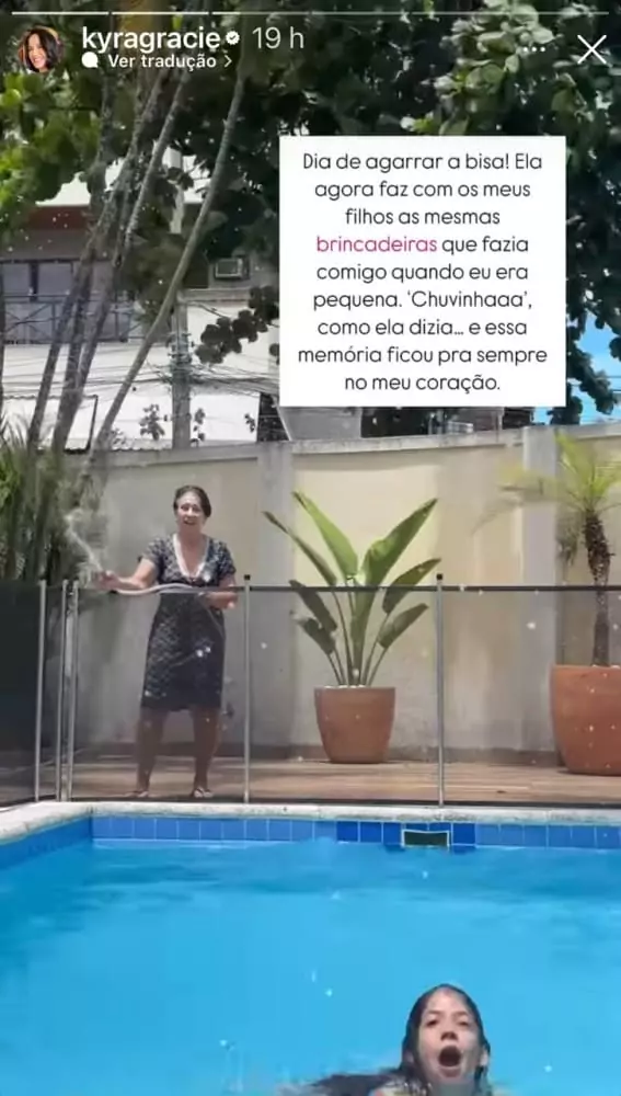 Kyra mostrou seus filhos com Malvino Salvador se divertindo com a bisavó