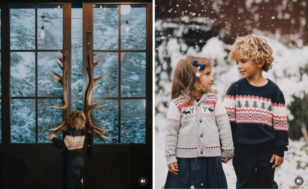 Os filhos mais velhos de Sorocaba encantados com a neve, na cabana